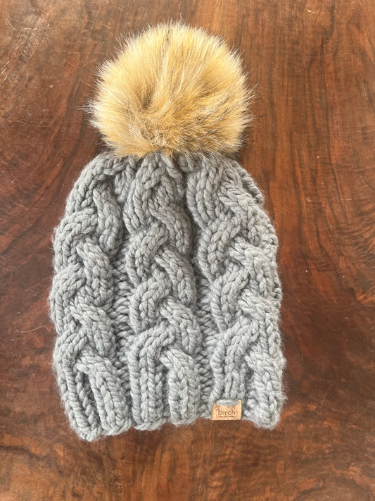 Wool blend adult cable beanie