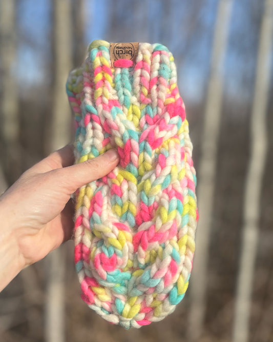 Unicorn yarn marshmallow skies  mittens